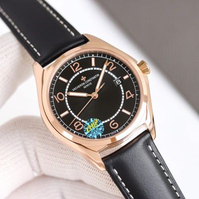 ZF Factory Vacheron Constantin FiftySix Men 40mm 1326 Movement Italian Calfskin Leather Strap Watch